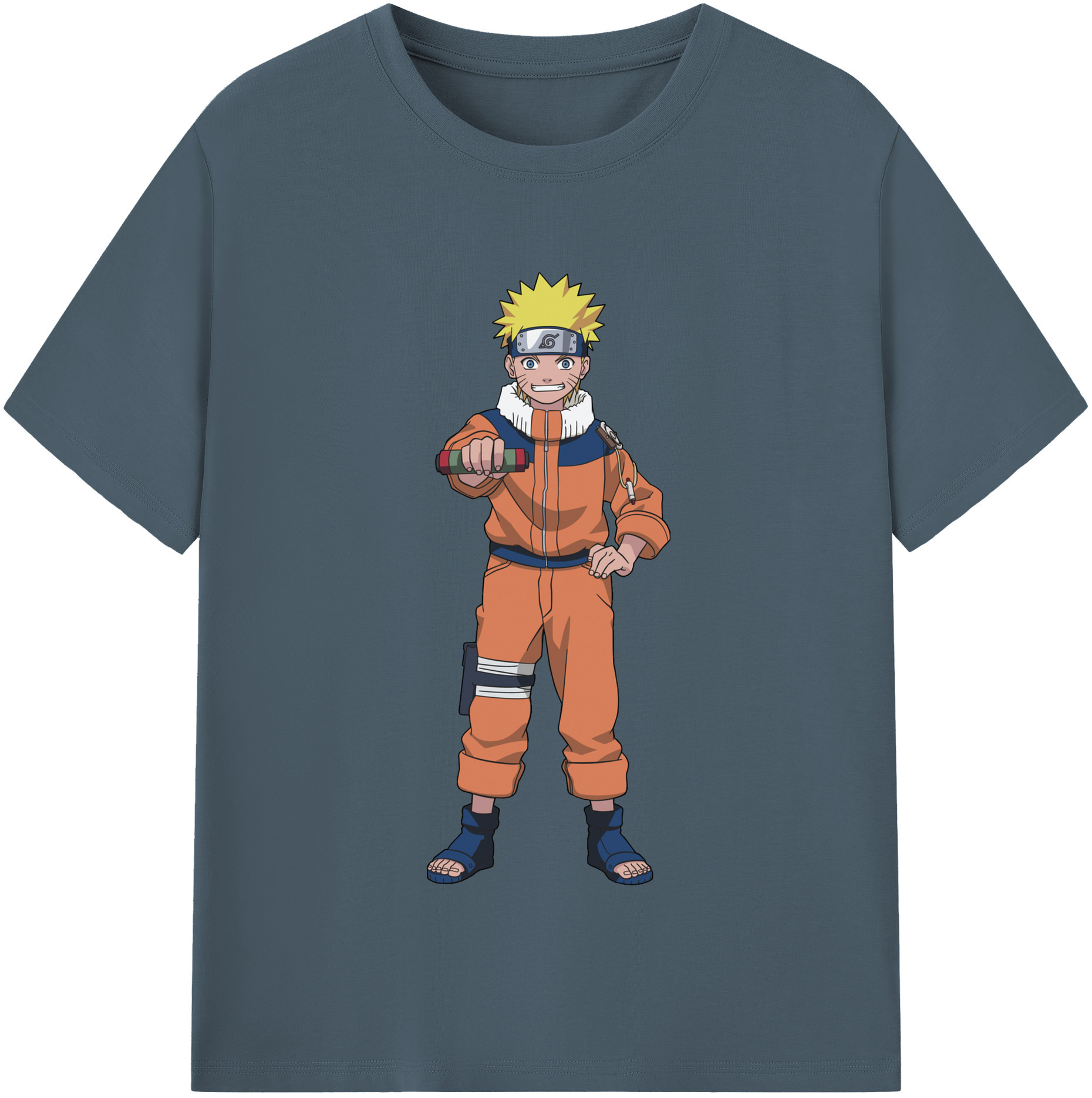 （画像用） NARUTO -ナルト- うずまき ナルト Uzumaki Naruto 綿100％半袖Tシャツ（フロントプリント）